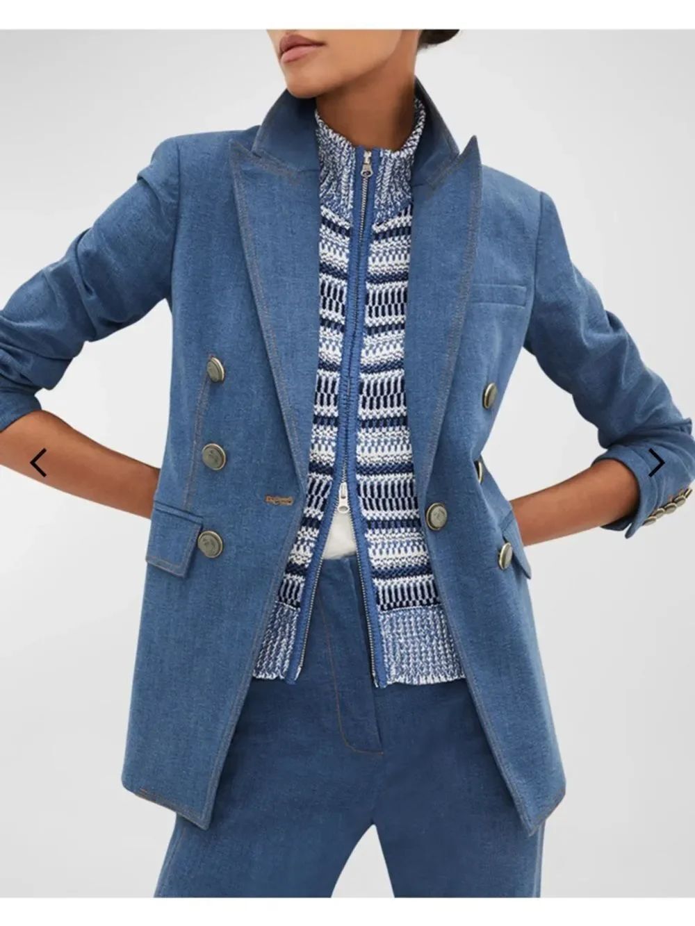 Veronica Beard Naira Dickey Denim Blazer